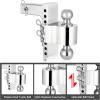 image:imageMAXXHAUL Adjustable Dual Ball Mount  6 Drop amp 7 Rise  Fits 2 Receivers  AircraftGrade Aluminum  10000 lb GTW  1000 lb Tongue Weight  Chrome Hitch Balls  Polished Finish 50246Aluminum Adjustable Dual Ball Mount