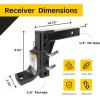 image:imageMaxxHaul Adjustable Ball Mount 5000 lb Towing Capacity with 8Position Height Adjustment Fits 2 Receivers HeavyDuty Steel Tow Hitch with DualPin System 70067