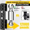 image:imageMaxxHaul Adjustable Dual Ball Hitch Mount 2 Receiver 6 Drop 75 Rise 2 amp 2516 Hitch Balls 12000 lb GTW HeavyDuty Steel 50963