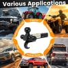 image:imageMaxxHaul Tri Ball Hitch with Rotatable Tow Hook and D Ring Shackle Fits 2 Receiver HeavyDuty Steel 12000 lb Capacity Multi Ball Mount for Towing and Recovery 51008Triple Ball Mount with Hook Hollow Shank  Black