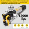 image:imageMaxxHaul Tri Ball Hitch with Rotatable Tow Hook and D Ring Shackle Fits 2 Receiver HeavyDuty Steel 12000 lb Capacity Multi Ball Mount for Towing and Recovery 51008Rotatable Tow Hook and Dring