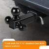 image:imageMaxxHaul Tri Ball Hitch with Rotatable Tow Hook and D Ring Shackle Fits 2 Receiver HeavyDuty Steel 12000 lb Capacity Multi Ball Mount for Towing and Recovery 51008TriBall