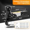 image:imageMaxxHaul Tri Ball Hitch with Rotatable Tow Hook and D Ring Shackle Fits 2 Receiver HeavyDuty Steel 12000 lb Capacity Multi Ball Mount for Towing and Recovery 51008Triple Ball Mount with Hook Hollow Shank  Black