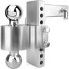 image:imageMaxxHaul Adjustable Aluminum Ball Mount with 6 Drop and 7 Rise Fits 2 Receivers Dual Hitch Balls 2 and 2516 10000 lb GTW Capacity Polished IndustrialGrade Aluminum 50975