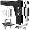 image:imageMaxxHaul Adjustable Dual Ball Mount for 2 Receivers 65 Drop and 75 Rise Dual Hitch Balls with Hitch Stabilizer Rubber Pad and Locking Pin for Quiet Towing 51189