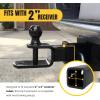 image:imageMaxxHaul 50595 3in1 ATV UTV Trailer Hitch Mount with Hitch Ball and Winch Strap Loop 178 Ball 2 Shank 14 Rise Fits 2 Receiver 2000 lbs Capacity178 Ball  2 Shank  14 Rise  2 000 lb Cap