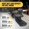 image:imageMaxxHaul 50595 3in1 ATV UTV Trailer Hitch Mount with Hitch Ball and Winch Strap Loop 178 Ball 2 Shank 14 Rise Fits 2 Receiver 2000 lbs Capacity2 Ball  2 Shank  14 Rise  3 500 lb Cap