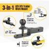 image:imageMaxxHaul 50595 3in1 ATV UTV Trailer Hitch Mount with Hitch Ball and Winch Strap Loop 178 Ball 2 Shank 14 Rise Fits 2 Receiver 2000 lbs Capacity2 Ball  2 Shank  14 Rise  3 500 lb Cap