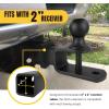 image:imageMaxxHaul 50625 3in1 ATV UTV Trailer Hitch Mount with Hitch Ball and Winch Strap Loop 2 Ball 2 Shank 14 Rise Fits 2 Receiver 2000 lbs Capacity2 Ball