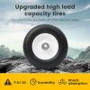 image:imageMaxxHaul 12 FlatFree Solid Polyurethane Replacement Tire  1 Bore Centered Hub  Fits 25mm Shaft  Pre Mounted on Steel Rim  330 lb Load Capacity  Trailer Dolly amp Utility Wheel 50502