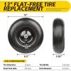image:imageMaxxHaul 13 No Flat Solid Rubber Tire Maintenance Free 4006 Replacement Wheel for Wheelbarrows and Garden Wagons Heavy Duty Steel Rim with 58 Inch Ball Bearing Puncture Proof 5107913 Tire  58 Bore  175 Centered Hub