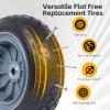 image:imageMaxxHaul 51024 10 Solid Tires Flat Free PU Tire and Wheel with 58 Axle Bore Hole 3 Wide with 22 Offset Hub for Hand Truck Garden Wagon Cart Trolley Dolly Lawn Mower Replacement Tire  2 Pack10 Tires 2 pack