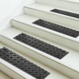image:imageMaxxHaul 51094 6 PCS Rubber Stair Tread for Stairs amp Steps Skid Resistant Indoor and Outdoor Stair Treads SelfAdhesive Rubber Safety Mats with NonSlip Tread Surface 155 x 4 Each Black