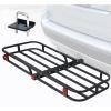 image:imageMaxxHaul 50890 53 x 1912 Hitch Cargo Carrier with Hitch Tightener  Trailer Mount Steel with High Side Rails for RV Truck SUV Van Car 2 Receiver 500lb Load Capacity Black