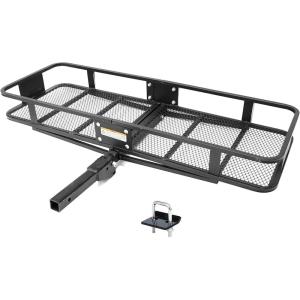 image:imageMaxxHaul 50980 500 lb Capacity Steel Hitch Mount Folding Cargo Carrier Mesh Basket with 1 Tightener fits 2 inch Hitch Receiver 60 x 21 x 65 in for Car SUV Pickup Truck Van Camping Traveling