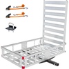 image:imageMaxxHaul 50910 Aluminum Hitch Mount WheelchairMobility Carrier  50 x 295 Cargo Basket 47 Ramp  500 lb Capacity  Fits 2 Class IIIIV Receivers  Includes TieDowns amp Hitch Stabilizer