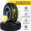 image:imageMaxxHaul 12 Flat Free Solid Tire 12x4007 Wheel with 58 Axle Bore Hole  Double Sealed Bearings 3 Offset Hub  Hand TruckGarden Cart Replacement  400 lb Capacity 2Pack 5102512 Tires 2 pack