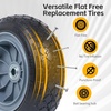 image:imageMaxxHaul 12 Flat Free Solid Tire 12x4007 Wheel with 58 Axle Bore Hole  Double Sealed Bearings 3 Offset Hub  Hand TruckGarden Cart Replacement  400 lb Capacity 2Pack 5102510 Tires 2 pack