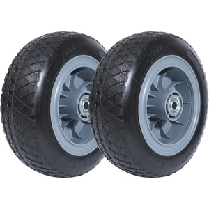 image:imageMaxxHaul 12 Flat Free Solid Tire 12x4007 Wheel with 58 Axle Bore Hole  Double Sealed Bearings 3 Offset Hub  Hand TruckGarden Cart Replacement  400 lb Capacity 2Pack 5102512 Tires 2 pack